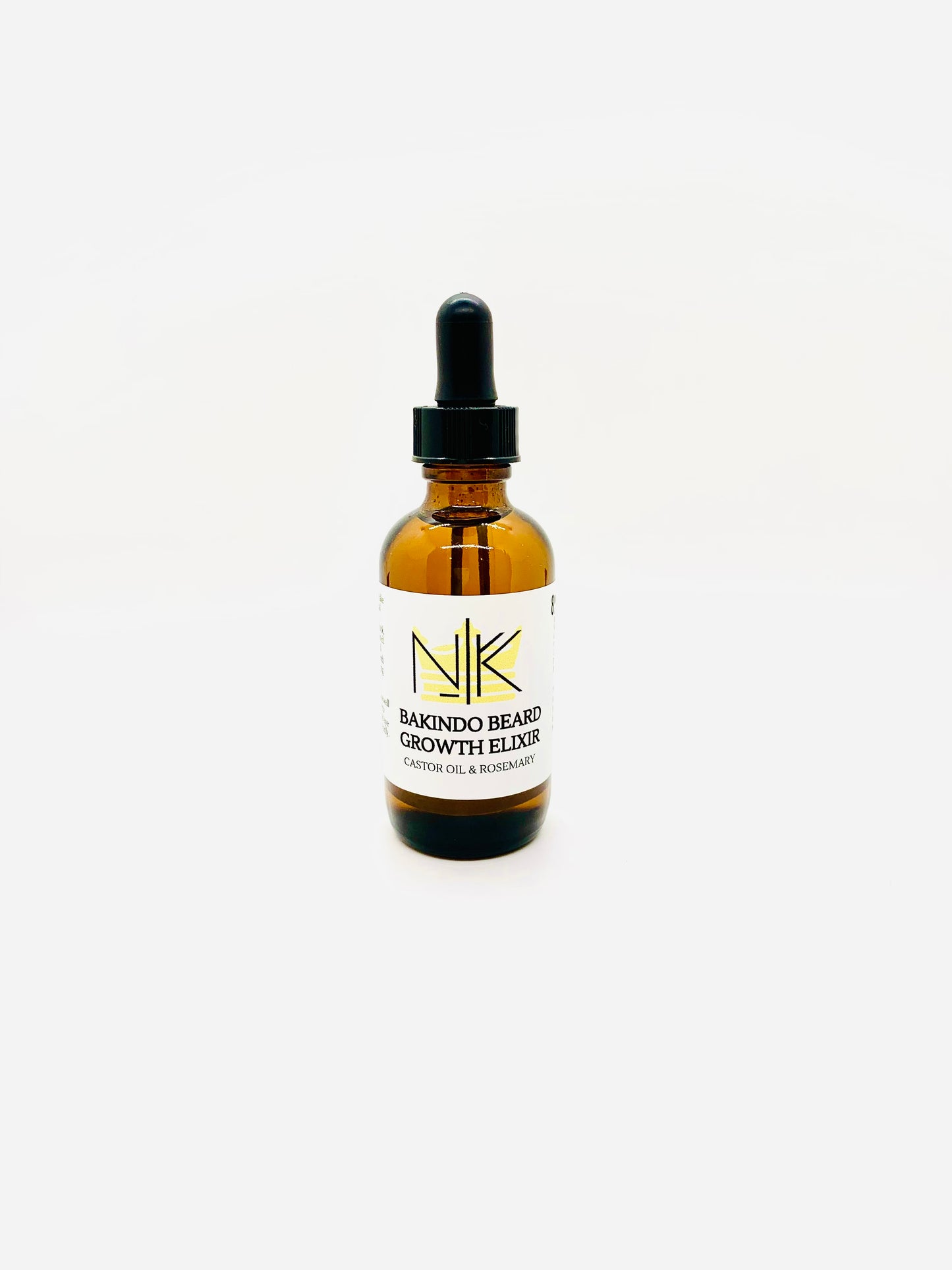 Picture of Bakindo beard growth elixir in tincture bottle.