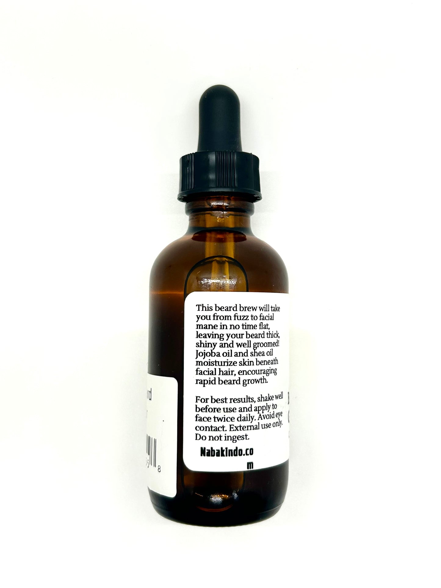 Description of beard growth elixir. This serum encourages facial and head hair growth. Shake well and apply to face and hairline daily. 