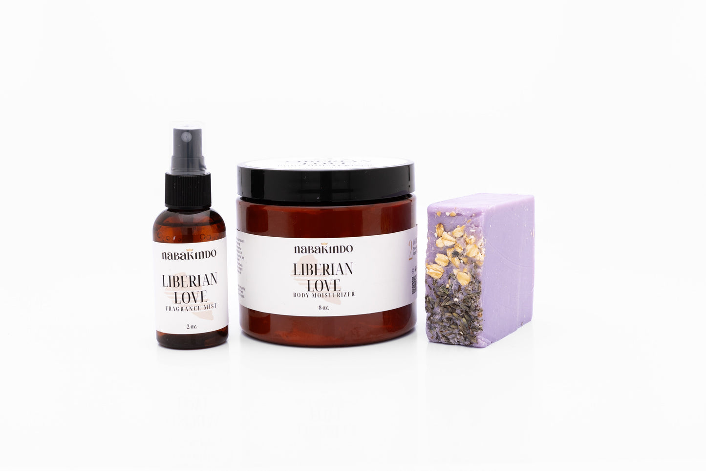 LIBERIAN LOVE BUNDLE (8oz Liberian Love Body Moisturizer, Liberian Love Fragrance Mist, and a Lavender Oatmeal Vegan Bar)