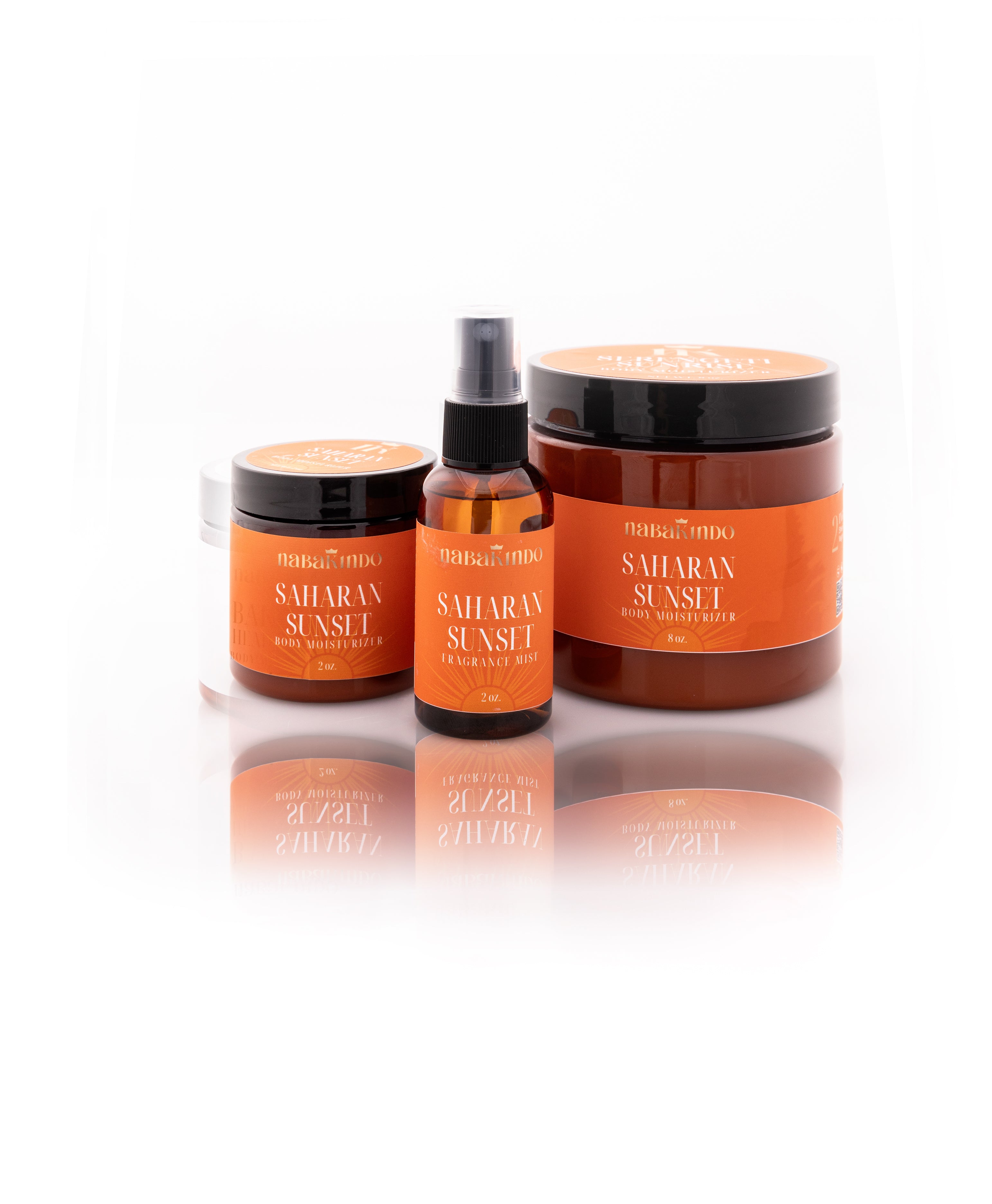 SAHARAN SUNSET BUNDLE (8oz Saharan Sunset Body Moisturizer, Saharan Sunset Fragrance Mist, and a 2oz Saharan Sunset Body Moisturizer)